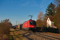1116 080 mit einem gemischten Güterzug bei Postbauer-Heng Richtung Regensburg, 17.01.2020