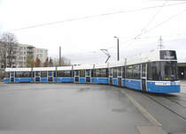 Das neue BOMBARDIER FLEXITY Zürich Be 6/8  Nr. 4003  auf einer   Extrafahrt 16.12.2020  Haltestelle Stettbach 8051 Zürich  