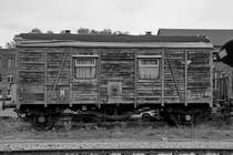 Dieser Wohnwagen war im Sächsischen Eisenbahnmuseum Chemnitz-Hilbersdorf ausgestellt. (September 2020)
