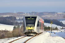 Nachschuss auf 646 423 an der ehemaligen Anschlussstelle Enspel Adrian.

Enspel 15.01.2021
