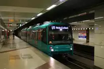VGF Bombardier Flexity Swift U5-25 Wagen 681 am 16.01.21 als U9 in Frankfurt Nordwestzentrum