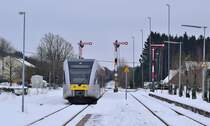 HLB 118 alias 646 418 erreicht den Bahnhof Langenhahn aus Richtung Westerburg.

Langenhahn 14.01.2021