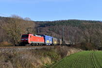 152 039 mit einem Autoteilezug am 10.12.2019 bei Freden(Leine)