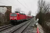 DB Regio 143 346 als RB22 am 24.01.21 in Frankfurt Zeilsheim vom Bahnsteig aus fotografiert