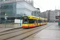 VGF Bombardier Flexity Classic S-Wagen 254 am 30.01.21 in Frankfurt am Main Willy Brandt Platz