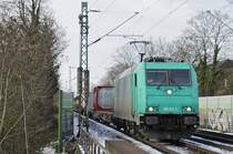 185 611-1 durchfährt am 14.02.2021 Neuss Süd. Gruß zurück an den Lokführer!