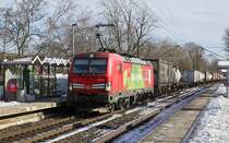 193 310 durchfährt Neuss Süd am 14.02.2021 in Richtung Norden