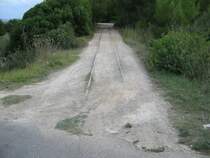 03.11.06,Spanien/Balearen/Mallorca/Son Servera,ex.Streckengleis am Ortsende von Son Servera in Richtung Manacor.