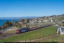 SBB Cargo Re 6/6 11626  Zollikofen  mit WLV-Zug Lausanne-Triage - Sion am 8. April 2021 zwischen Lutry und Villette.
