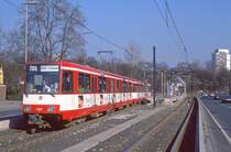 Düsseldorf 4265 + 4223, Oberkasseler Brücke, 13.03.1991.