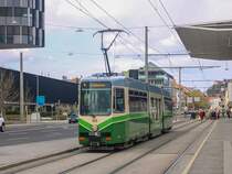 Graz. TW 612 der Graz Linien war am 15.04.2021 auf der Linie 4 unterwegs, hier bei der Messe.