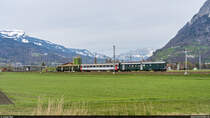 SBB Historic BDe 4/4 1643 mit Überfuhr Rapperswil - Buchs SG am 9. April 2021 bei Sargans.