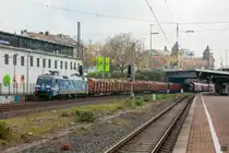 DB 152 134  Albatros  mit Güterzug in Wuppertal, Mai 2021.