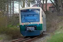 Press Regio Shuttle 650 032 nach Lauterbach Mole vor Ra 10 von Putbus. - 26.04.2021
