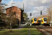 ODEG VT 646 042 (links) und VT 646 041 (rechts) // Pritzerbe // 28. Oktober 2019
