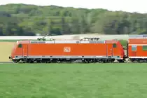 Mitzieher von 146 244 am RE (Nürnberg Hbf - München Hbf) bei Seubersdorf, 23.04.2020