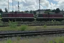 PRESS  V 100  204 347-9 und 204 425-3 am 29.06.2021 in der Abstellung in Hof Hbf