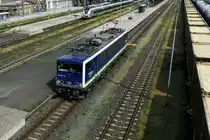 IntEgro 155 053-8 am 28.06.2021 Rangierfahrt über Gleis 10 in Hof Hbf