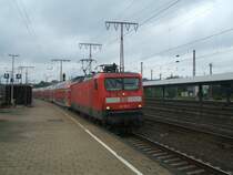 Die BR 112 161-5 mit RE 11 (Rhein Hellweg EX)von Paderborn nach
D�sseldorf Hbf. (08.08.2007)