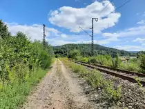 Reste der ehemaligen Spessartrampe, am 25.08.2021 bei Laufach.