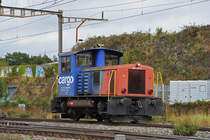 Tm 232 141-2 durchfährt solo den Bahnhof Pratteln. Die Aufnahme stammt vom 16.09.2021.