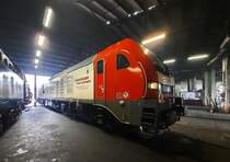 MEG 159 217-9 während dem Eisenbahnfest am 19.09.2021 im Lokschuppen des Bw Arnstadt/hist.