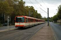 VGF Düwag U3 Wagen 153+152+151 am 17.10.21 in Frankfurt Eckenheim