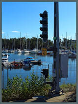 Ausfahrsignal Nyh 40 des Bahnhofs Nynäshamn, direkt am Hafen gelegen. (26.09.2021)