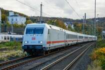 DB 101 013  IC  mit IC2157, in Wuppertal, Oktober 2021.
