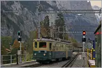 Der WAB BDeh 4/4 108 ist in Lauterbrunnen unterwegs. 

16. Oktober 2018