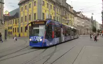 EVAG 626 als Linie 4 (Bindersleben - Wiesenhügel) wurde am 04.06.2014 wegen der Veranstaltung  RUN  über den Betriebshof in der Magdeburer Allee umgeleitet und ist hier am Anger zusehen.