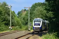 Nachschuss auf die RB32 bei der Ausfahrt in Dannenberg. Links zeigt die ehemalige Jeetzeltalbahn ab welche einst bis Salzwedel führte.

Dannenberg 31.07.2021