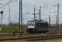 MRCE 187 100-3 am 17.12.2021 auf Rangierfahrt in Großkorbetha.