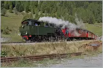 Die DFB HG 4/4 704 erreicht mit dem Dampfzug 133 von  Realp kommend nun das Ziel Oberwald. 

30. Sept. 2021
