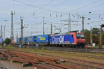 Re 482 015-5 durchfährt den badischen Bahnhof. Die Aufnahme stammt vom 22.09.2021.