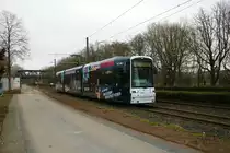 VGF Bombardier Flexity Classis S-Wagen 206 am 18.12.21 in Frankfurt am Main