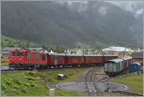 Im Rahmen der Feierlichkeiten  100 Jahre Brig - Gletsch (1914-2014)  wurde auf der Dampfbahn Furka Bergstrecke ein verstärkter Betrieb geboten und zum Einsatz neben den Dampfloks kam auch die DFB HGm 4/4 61, die hier mit einem Reisezug Oberwald in Richtung Gletsch verlässt. 

16. August 2014