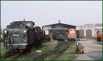 Dampf- und Dieselloks vor dem Depot Gm�nd/N�. (Archiv 09/75)