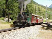Dampfzug nach Zermatt zwischen T�sch und Zermatt. 05.08.07