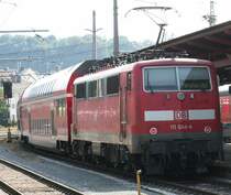 111 044 verl�sst am 7.8.2007 Salzburg Hbf mit Ziel M�nchen Hbf
