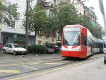 TW 4516 f�hrt am 15.08.2007 in die provisorische Wendeanlage an der Haltestelle  Eifelstra�e 