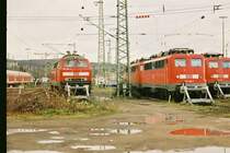 218 364 und 3 Kasten 110er in der DB Regio Bereitstellungsanlage Saarbr�cken