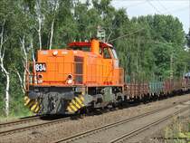 RBH 834 (VL G1206 Bj.2004 angemietet bei MRCE)) mit einer �bergabe kurz vor Gelsenkirchen Bismarck. 17.8.07