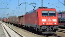 DB Cargo AG [D] mit  185 354-8  [NVR-Nummer: 91 80 6185 354-8 D-DB] und gemischtem Güterzug  am 01.03.22 Durchfahrt Bf. Golm (Potsdam).