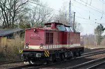 PRESS - Eisenbahn-Bau- und Betriebsgesellschaft Pressnitztalbahn mbH, Jöhstadt mit  204 347-9  [NVR-Nummer: 98 80 3202 347-1 D-PRESS] am 02.03.22 Berlin Hirschgarten.