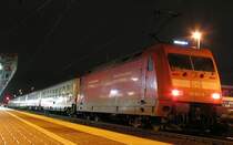 Am 12.02.2007 wartet diese 101 mit ihrem Ic auf das Abfahrtssignal (Dortmund Hbf).