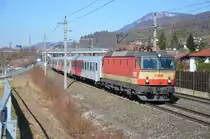 REX 1516 Salzburg - Wörgl mit der 1144.092 bei Puch-Urstein.