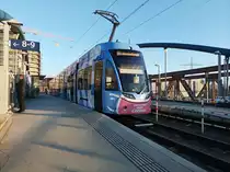 BVB Be 6/8 5004 mit Corona Impfwerbung am 03.03.2022 in Weil am Rhein