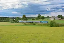 223 067 mit ALX 79852 (Hof Hbf - München Hbf) bei Eschldorf, 10.07.2020