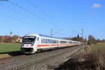 EC 114 (Klagenfurt Hbf – Bochum Hbf) mit Schublok 101 028-9 bei Rudolzhofen 23.2.22
